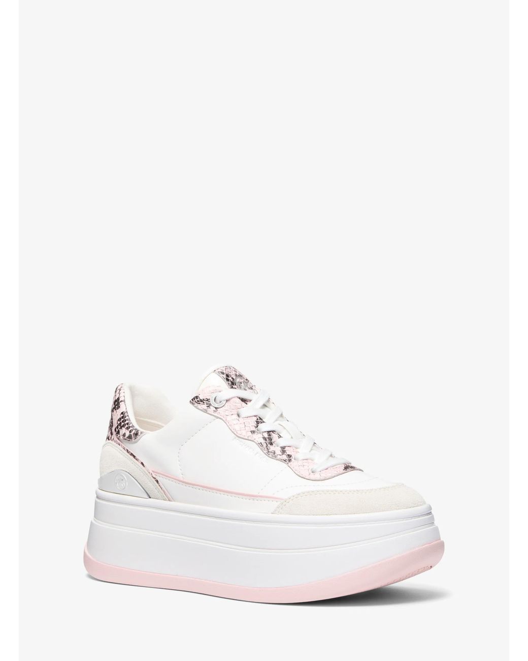 MICHAEL Michael Kors White Hayes Leather Platform Sneaker