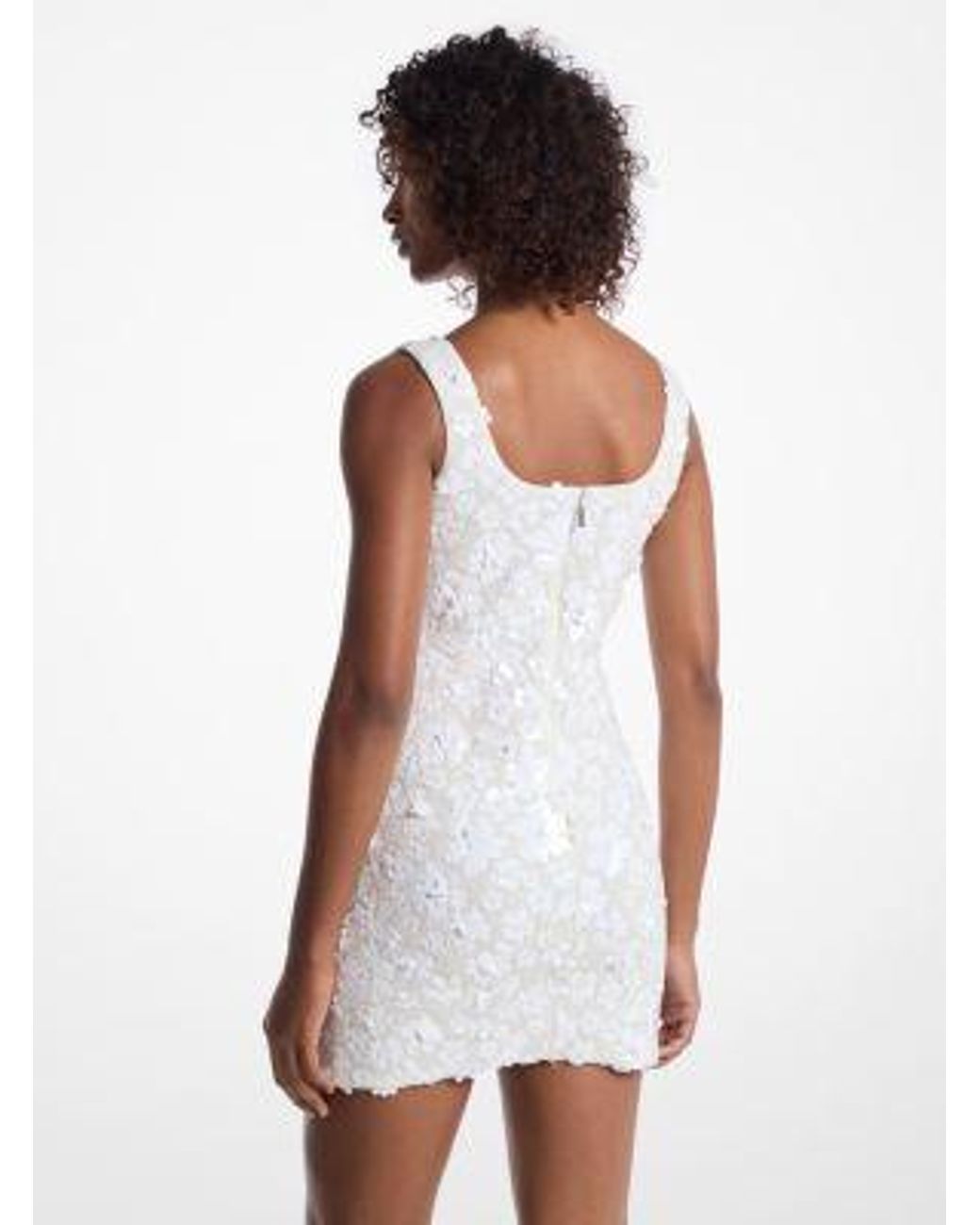 MICHAEL Michael Kors Floral Sequin Tank Mini Dress in White | Lyst