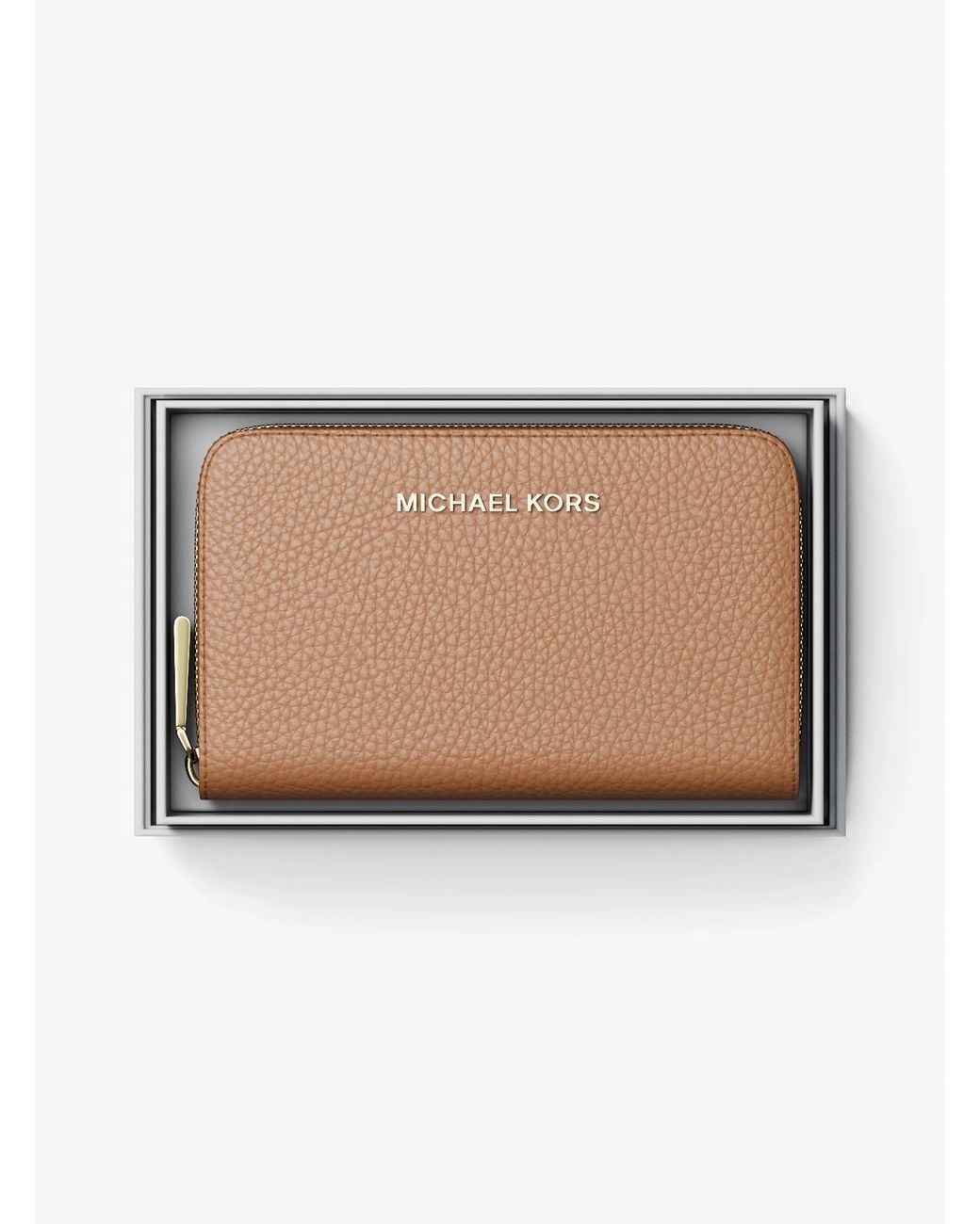 MICHAEL Michael Kors Brown Small Pebbled Leather Wallet