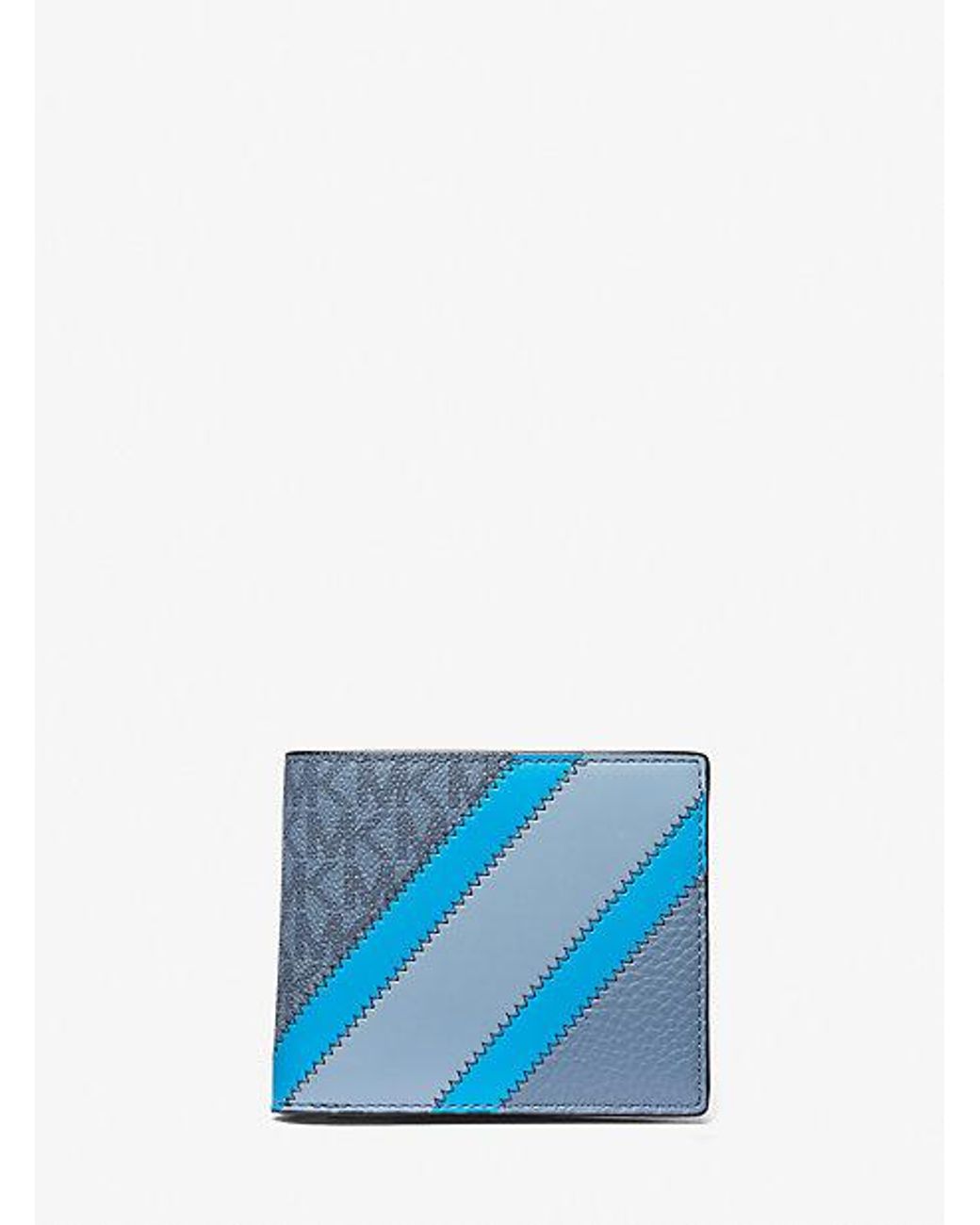 Michael Kors Cooper Logo And Faux Leather Billfold Wallet in Blue