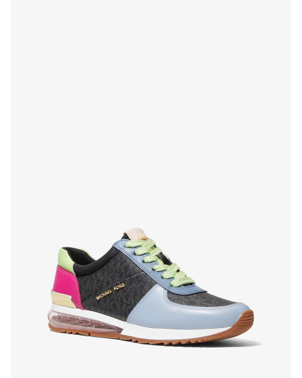 Michael Kors Allie Extreme Color-block Leather And Logo Trainer | Lyst