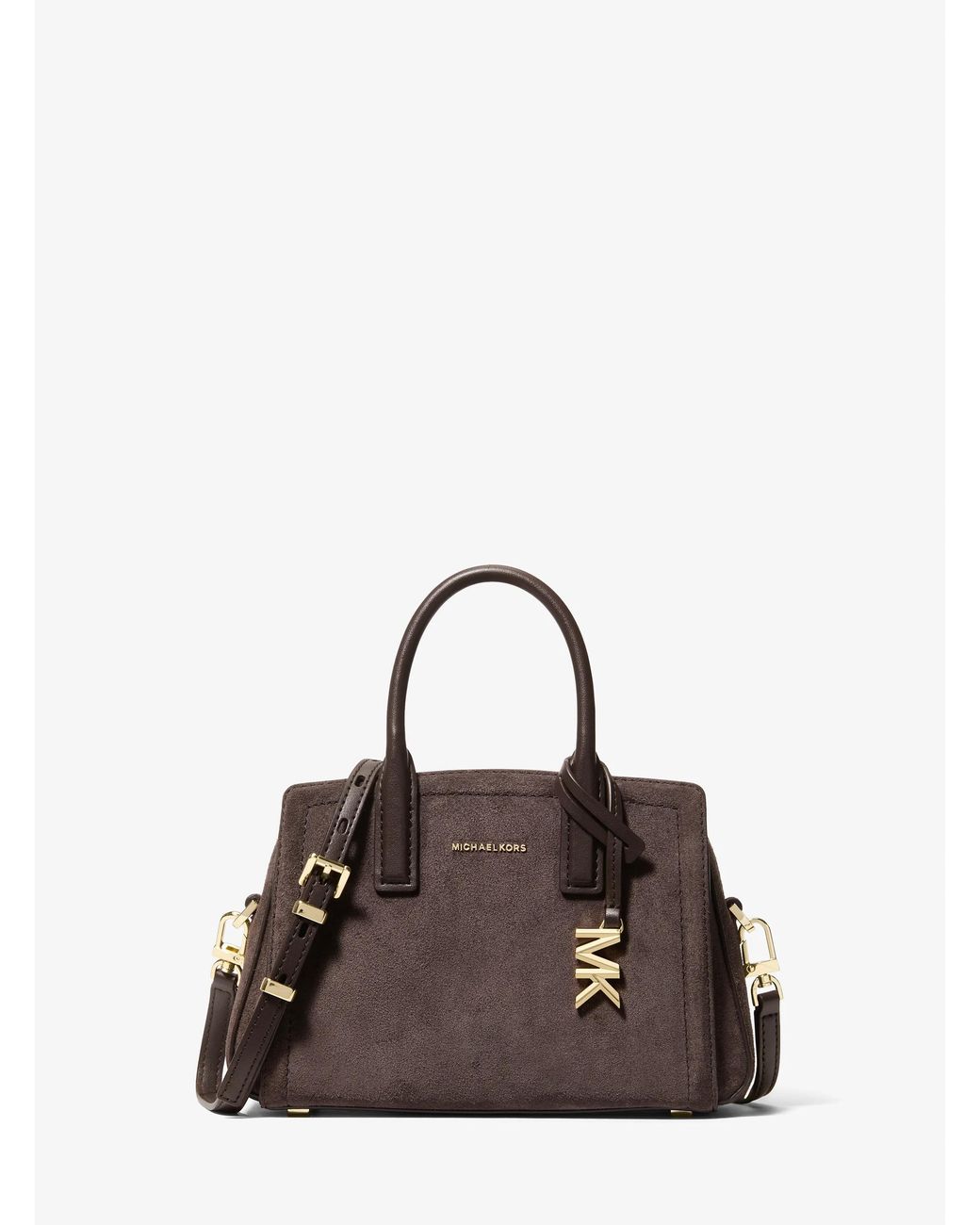 Michael Kors Brown Laila Extra-Small Suede Convertible Crossbody Bag