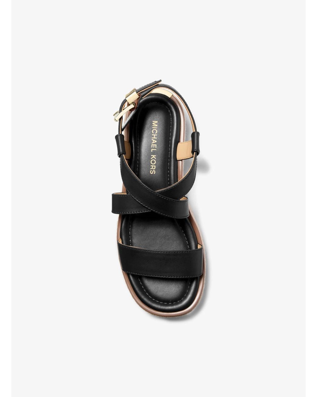 MICHAEL Michael Kors White Mk Lynn Leather Platform Espadrille Sandal