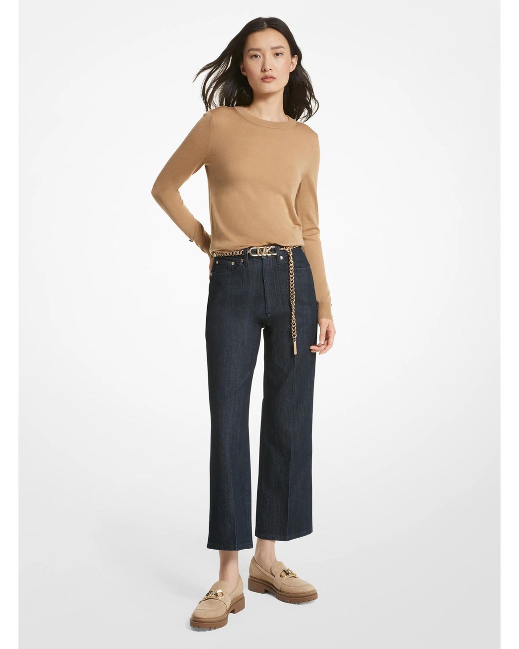 MICHAEL Michael Kors Blue Merino Wool Blend Sweater