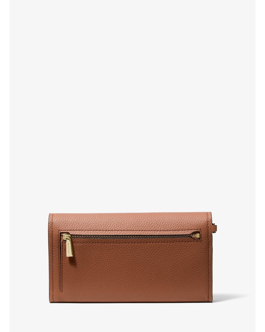 MICHAEL Michael Kors Brown Mk Jet Set Medium Pebbled Leather Smartphone Wristlet