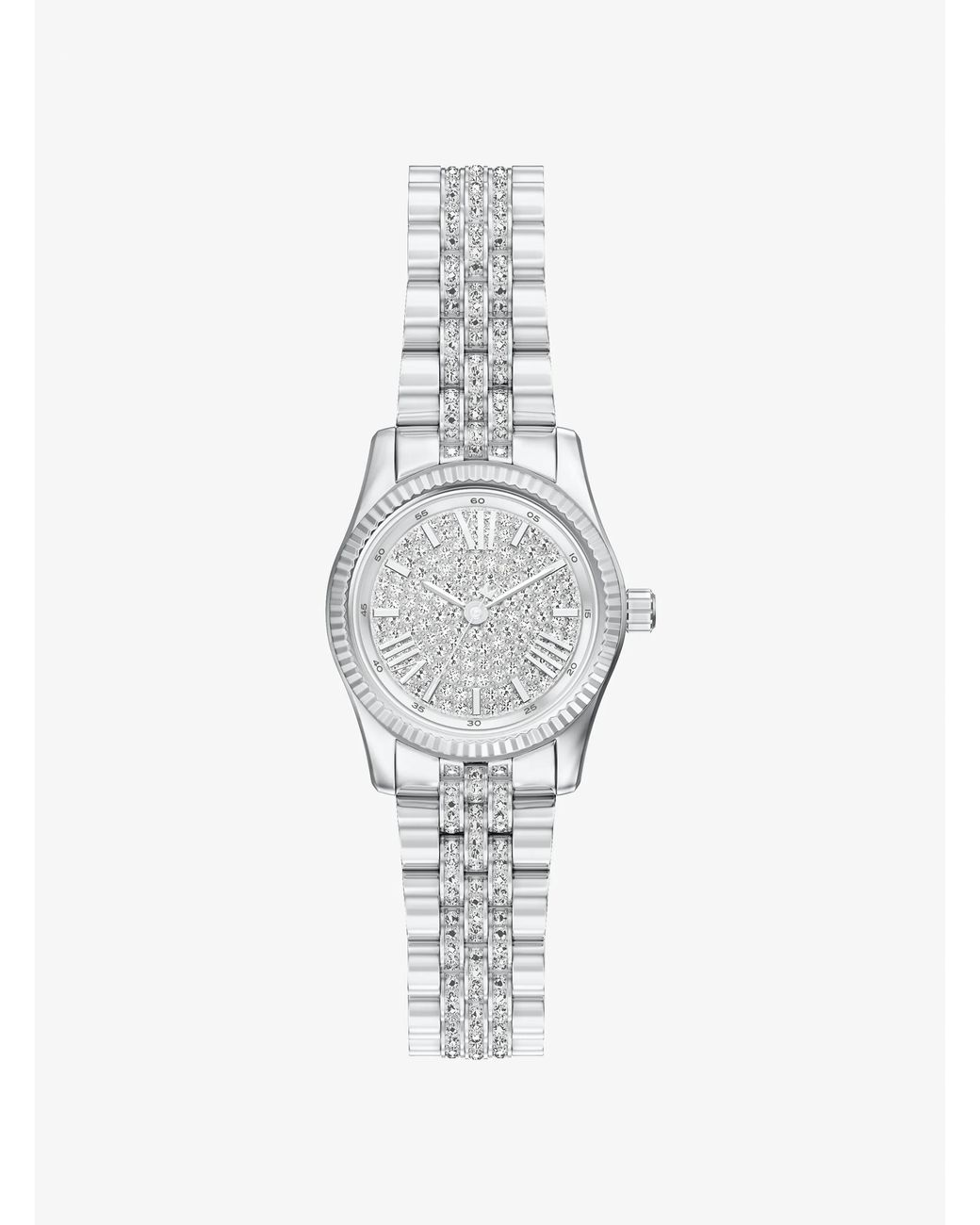 Michael Kors White Petite Lexington Pavé-Tone Watch