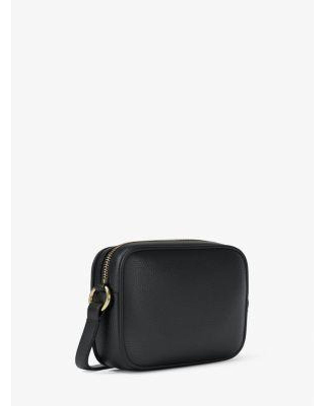 Michael Kors Black Jet Set Small Pebbled Leather Camera Crossbody Bag