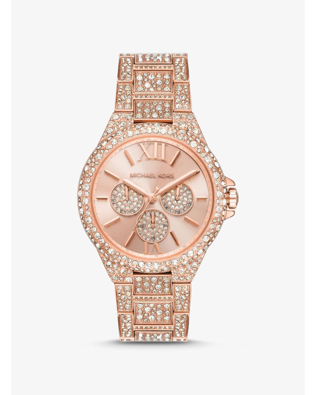 Michael Kors Oversized Camille Pavé Rose Gold-tone Watch - Lyst