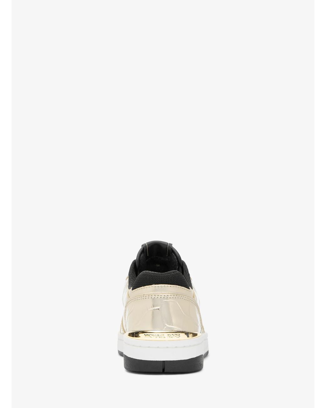 MICHAEL Michael Kors White Mk Rebel Metallic Crocodile Embossed Leather