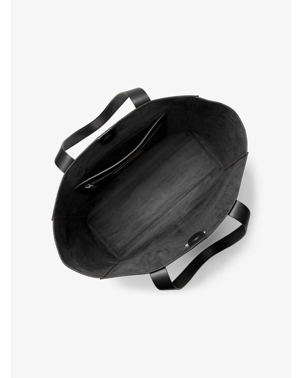 Michael kors black sales leather tote bag