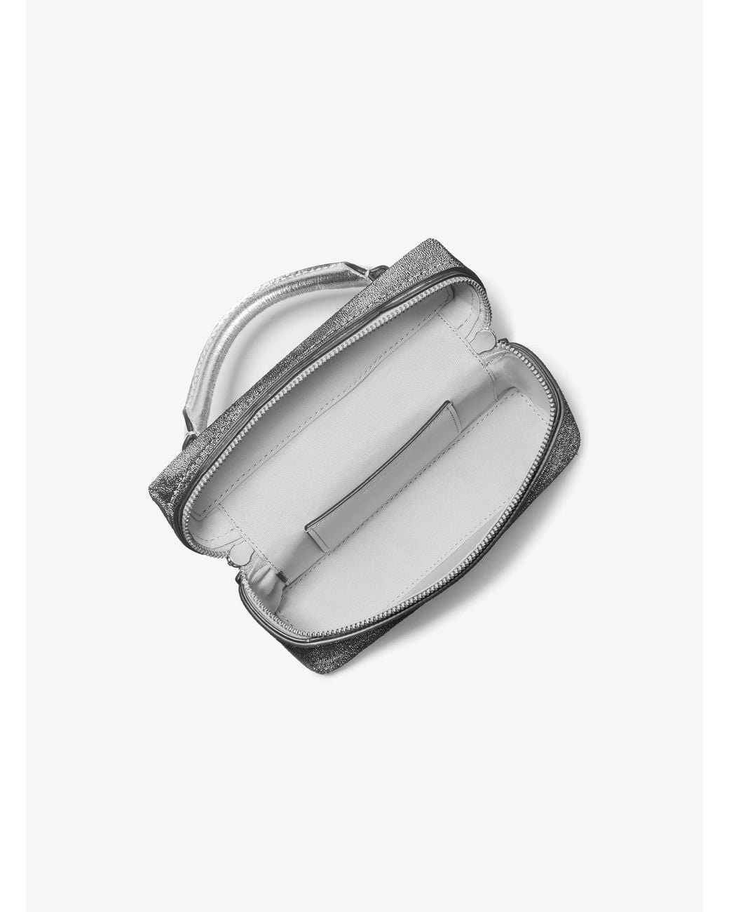 MICHAEL Michael Kors Gray Mk Jana Extra-Small Metallic Leather Crossbody Bag