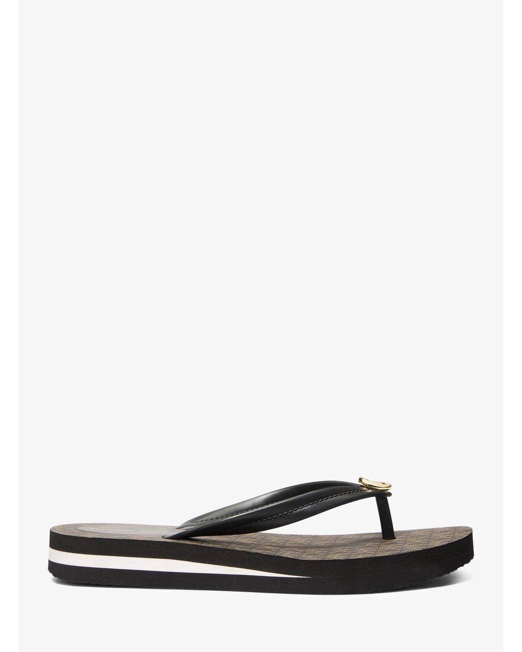 MICHAEL Michael Kors White Mk Posie Signature Logo Flip Flop