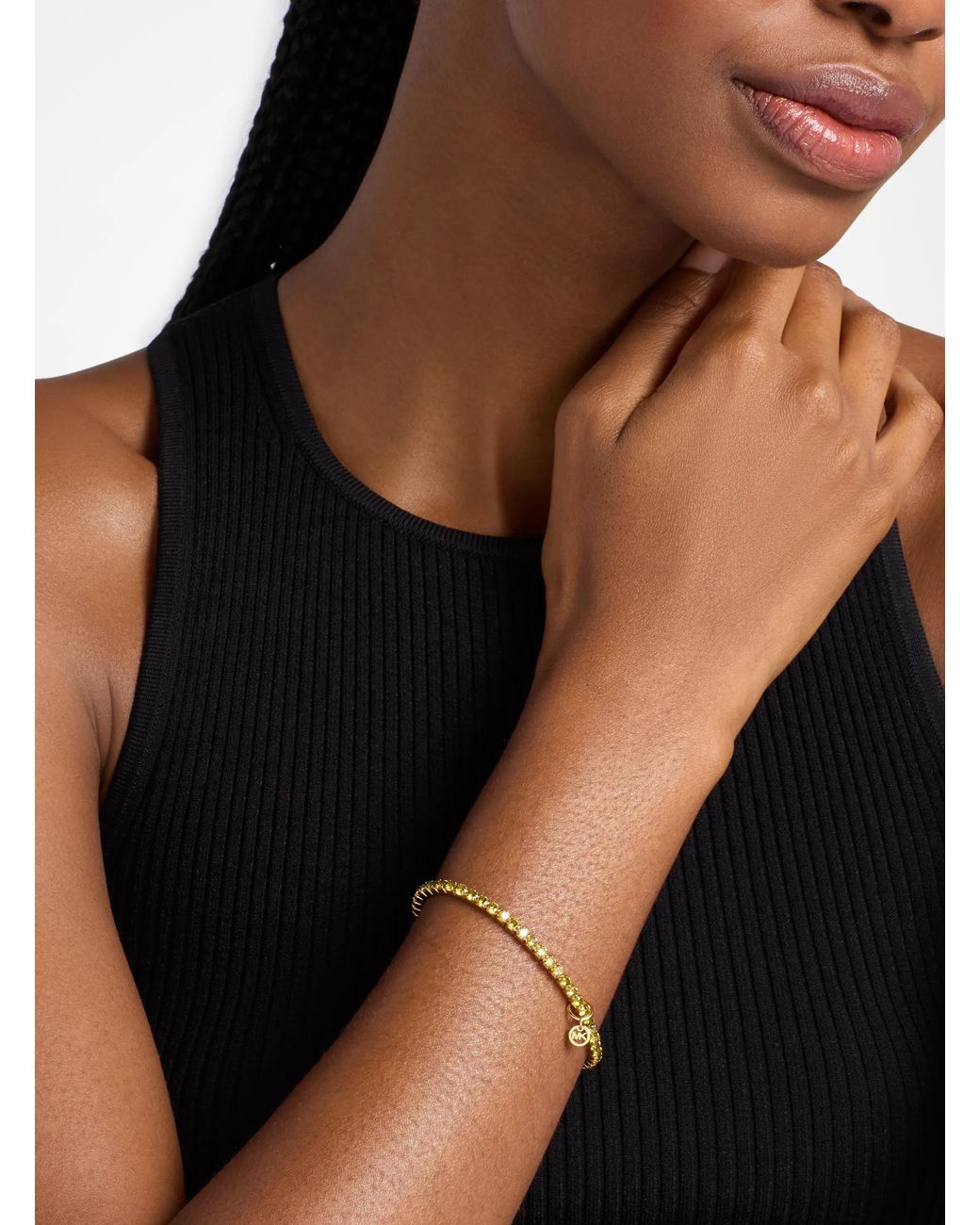 Michael Kors White Stretch Tennis Bracelet