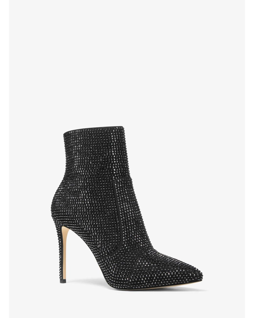 Michael Kors Rue Crystal Embellished Faux Suede Boot in Black | Lyst