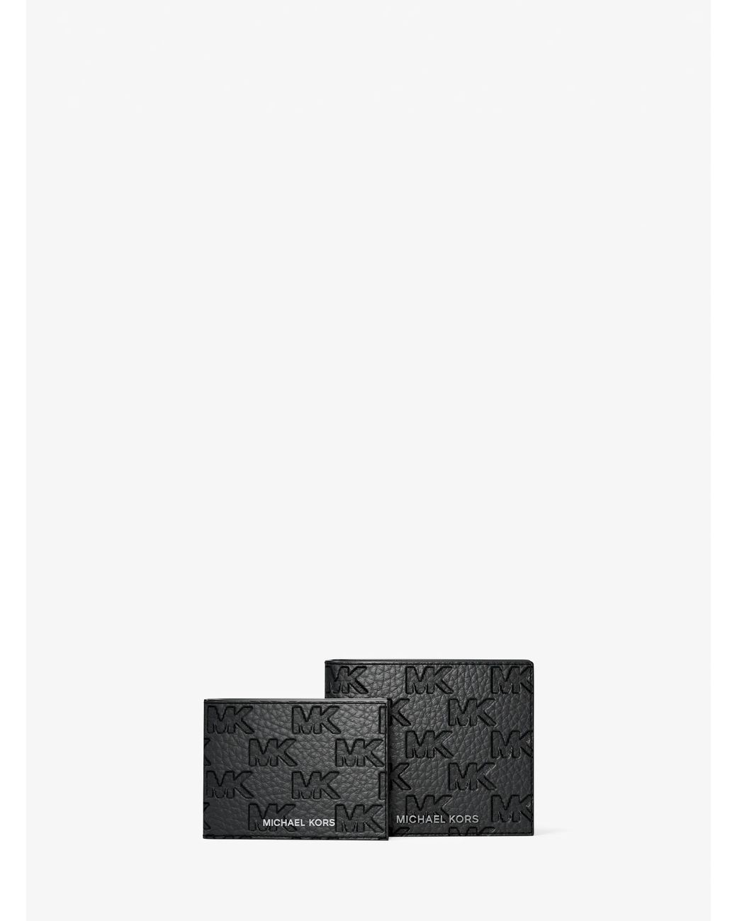 Michael Kors White Michael Kors Hudson Logo Embossed Leather Billfold Wallet And Passcase for men