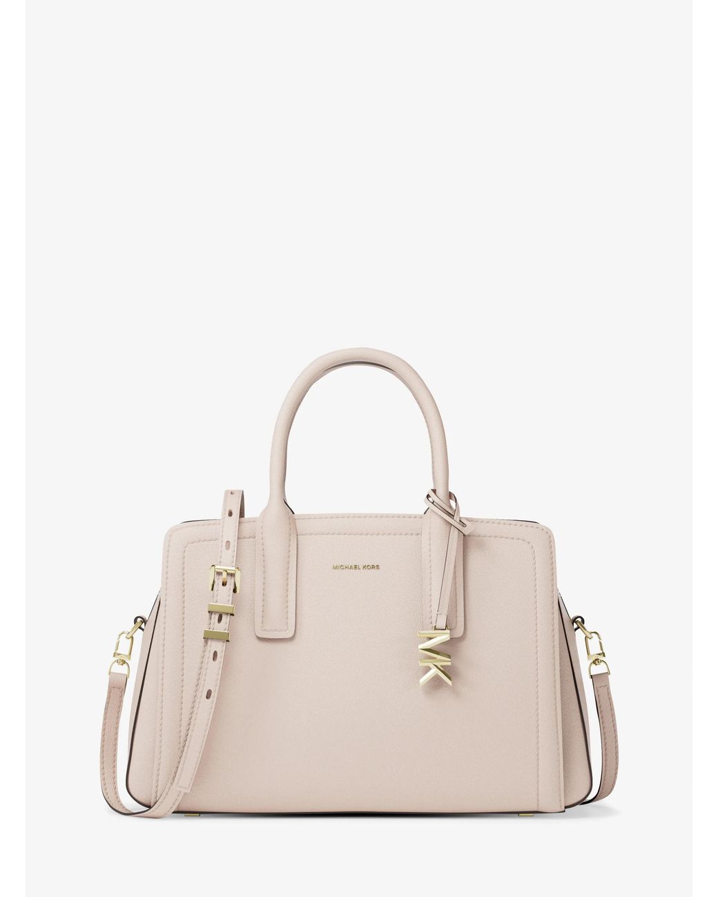 MICHAEL Michael Kors Natural Mk Laila Medium Leather Satchel