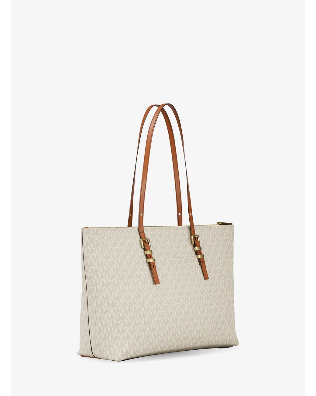 MICHAEL Michael Kors Natural Mk Quinn Large Signature Logo Tote Bag
