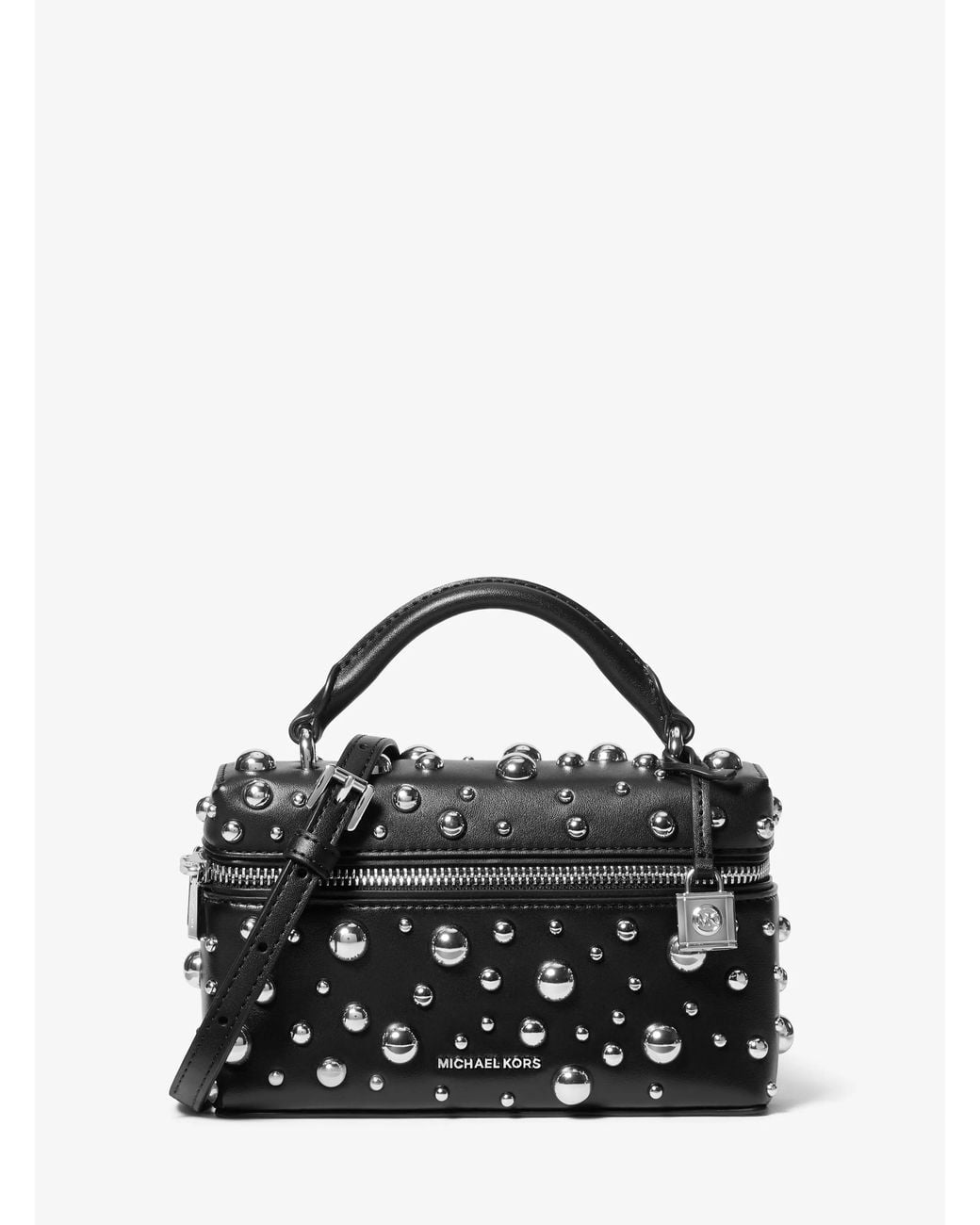 MICHAEL Michael Kors Black Mk Jana Extra-Small Studded Satin Crossbody Bag