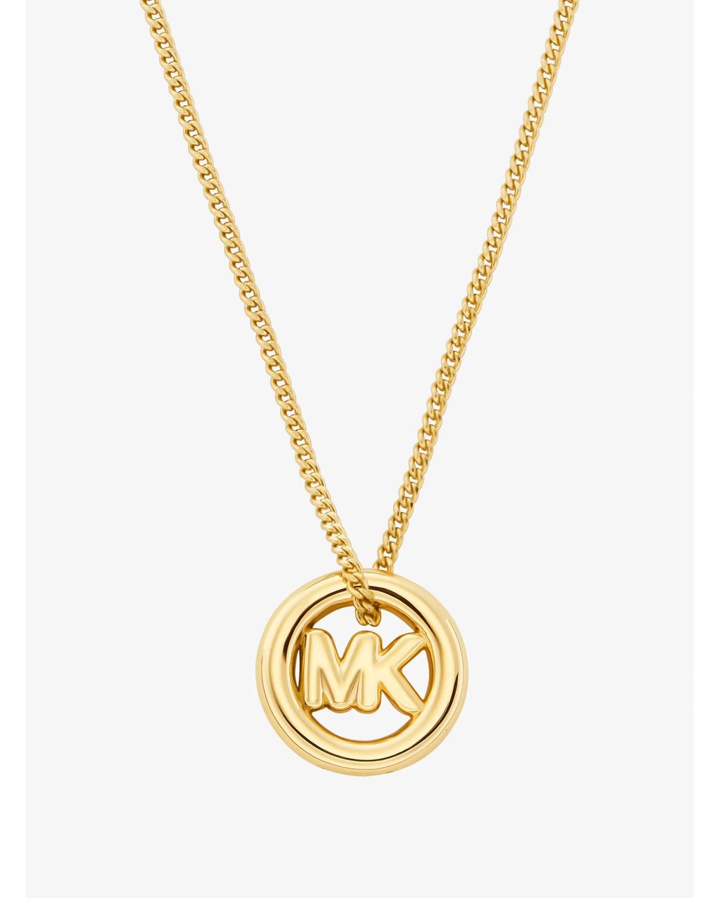 Michael Kors Metallic Logo Charm Necklace