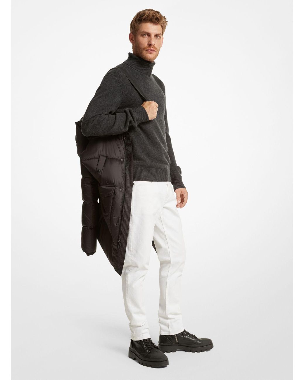 Michael kors nylon oversized puffer clearance jacket