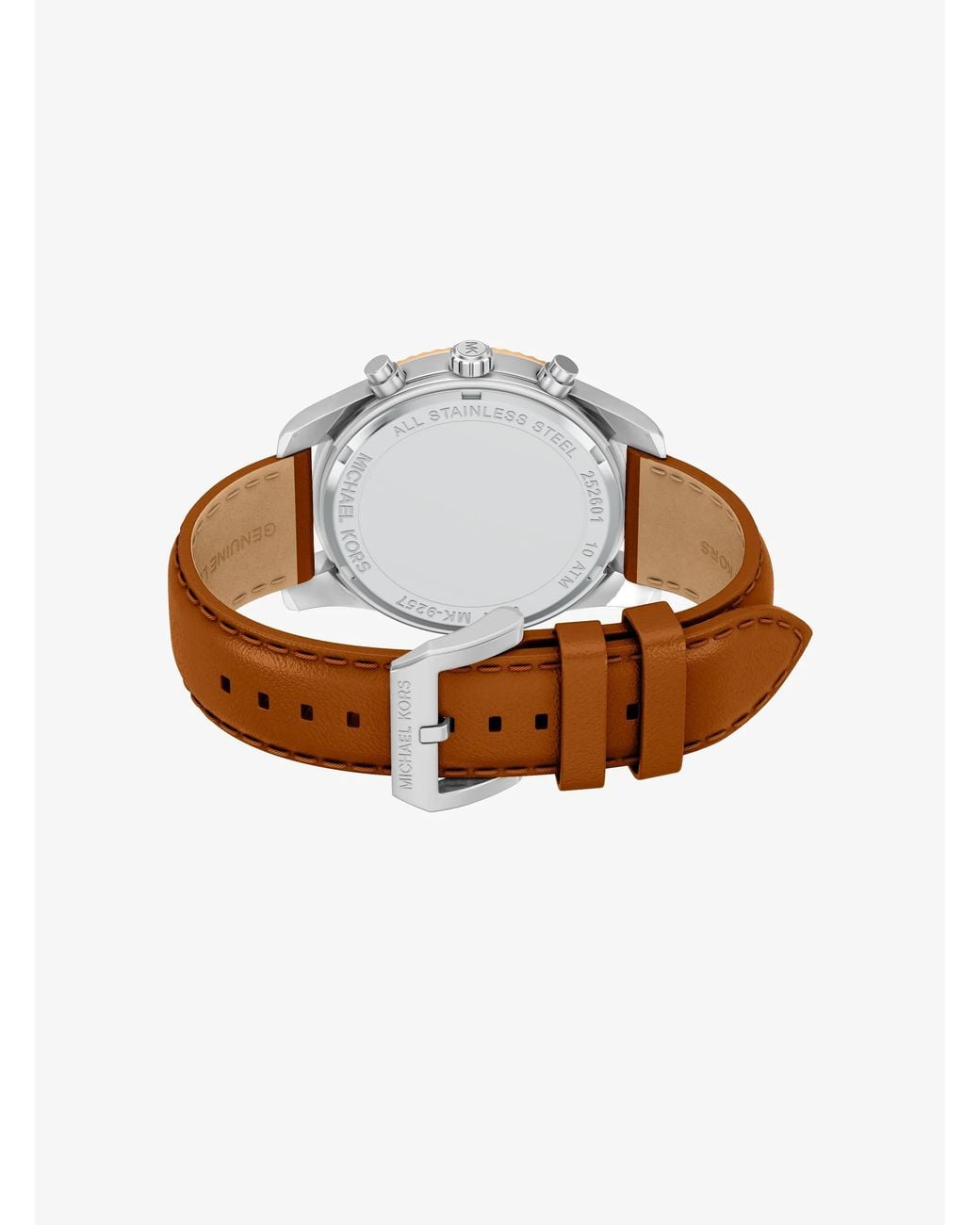 Michael Kors White Oversized Lexington Two-Tone And Leather Watch for men
