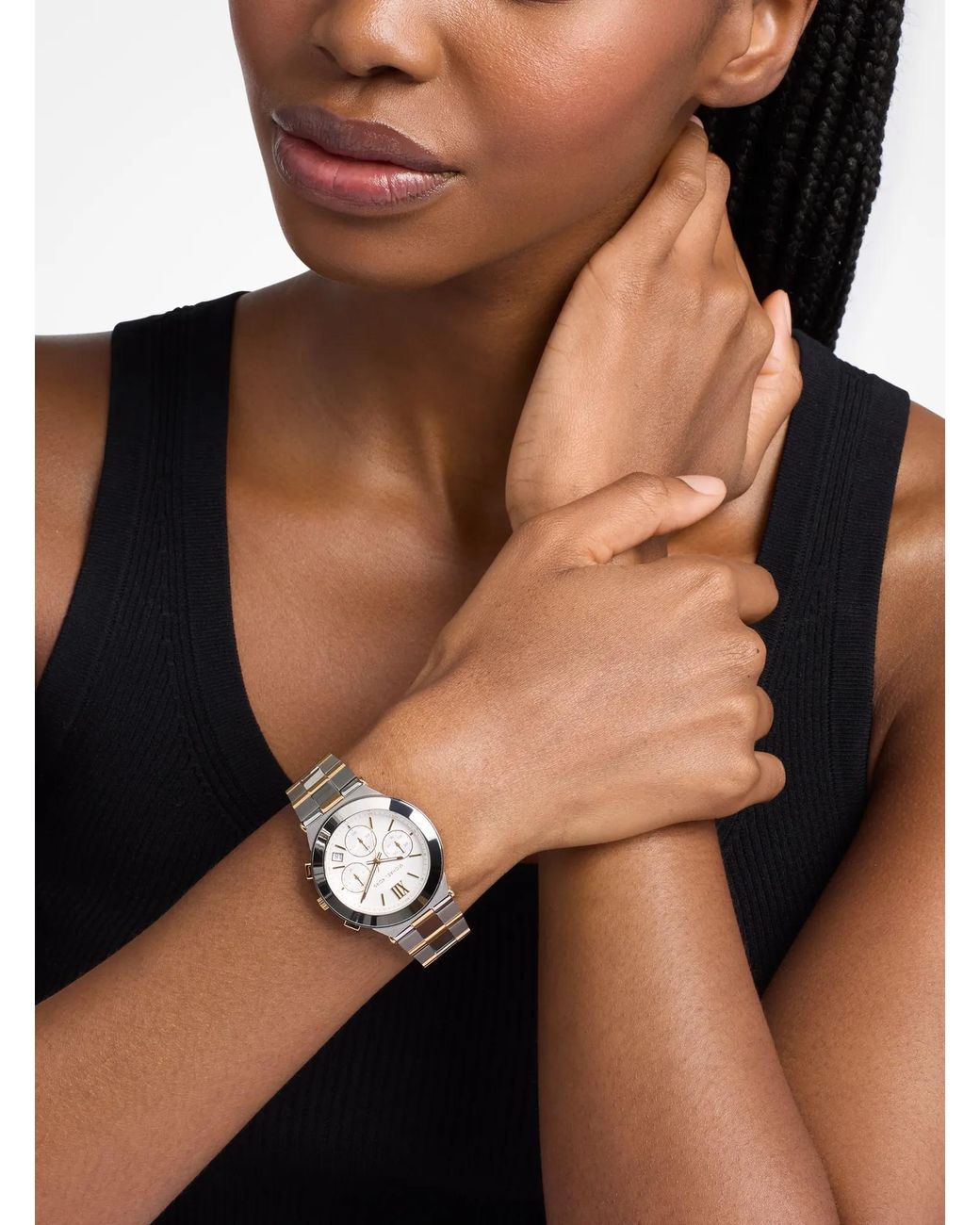 Michael Kors White Mk Billie Two-Tone Stainless Steel Watch