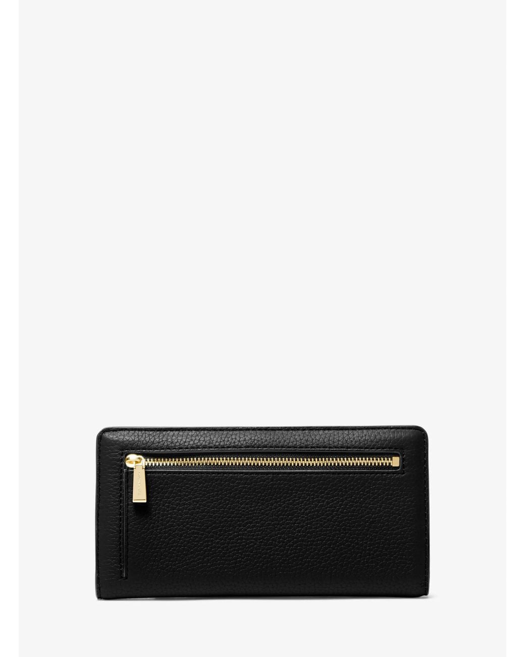 MICHAEL Michael Kors Black Mk Bryant Large Pebbled Leather Snap-Front Wallet