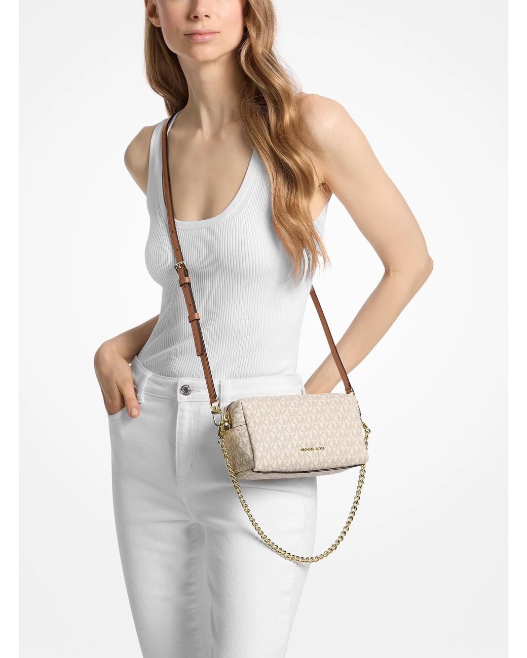 MICHAEL Michael Kors Natural Bryant Small Signature Logo Crossbody Bag