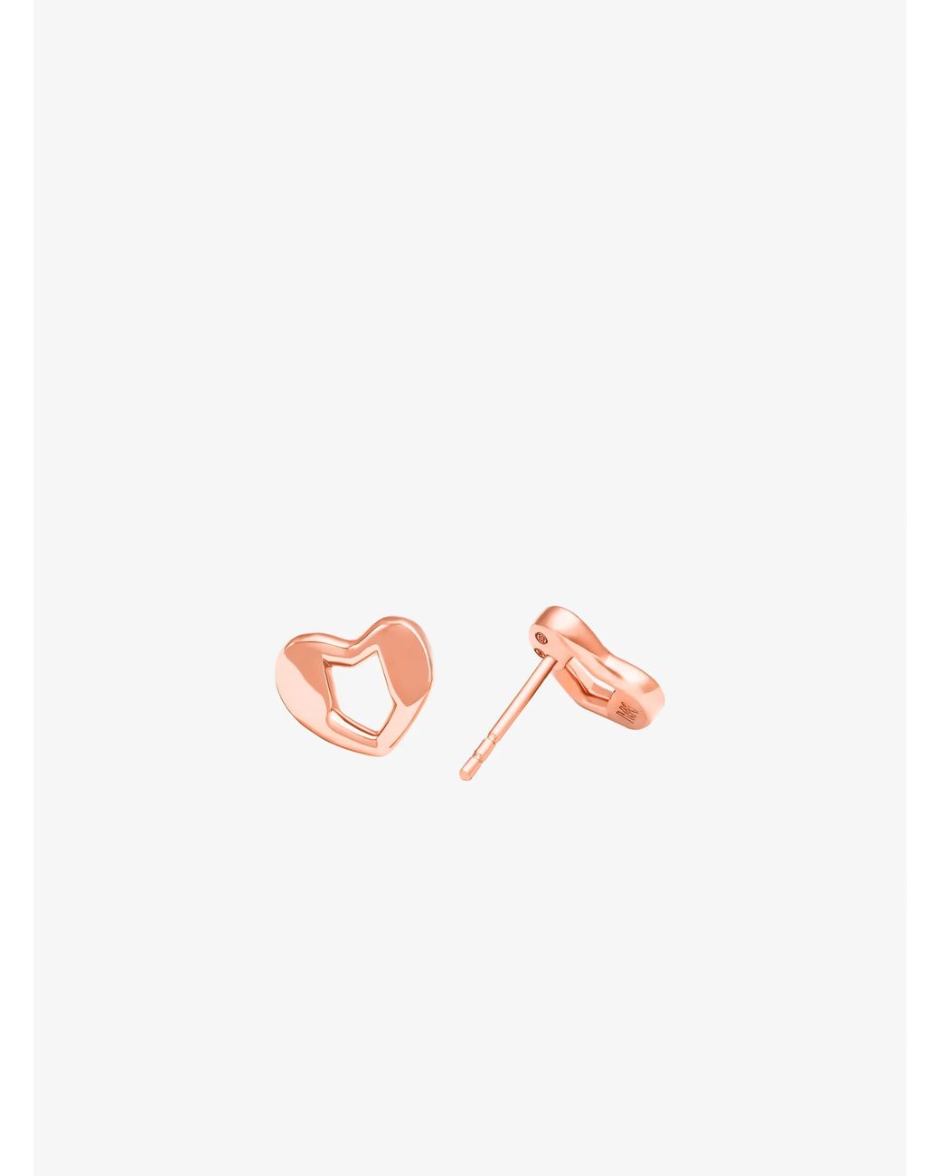 Michael Kors White Mk Precious Metal-Plated Sterling Heart Stud Earrings