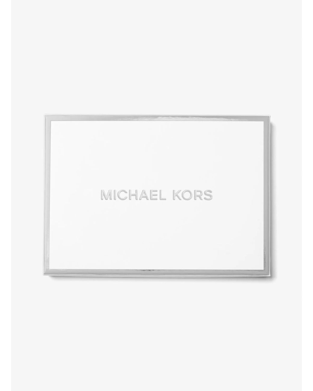 MICHAEL Michael Kors White Mk Jet Set Small Pebbled Leather Zip-Around Card Case