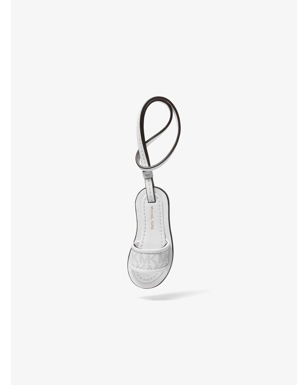 MICHAEL Michael Kors White Mk Signature Logo Slide Bag Charm