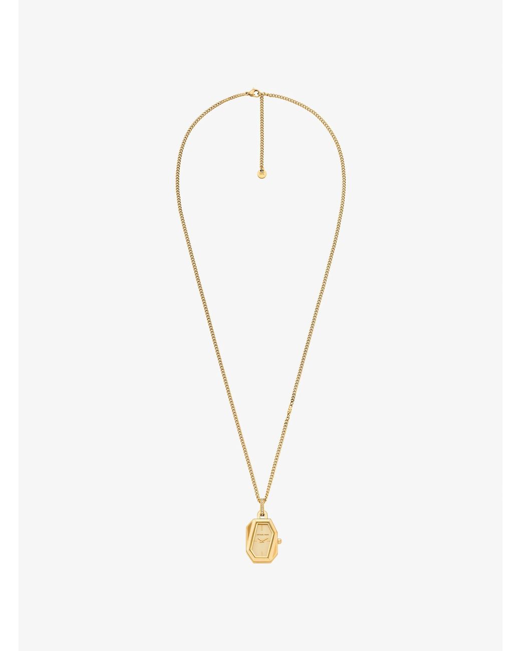 Michael Kors White Mk Suri-Tone Watch Necklace