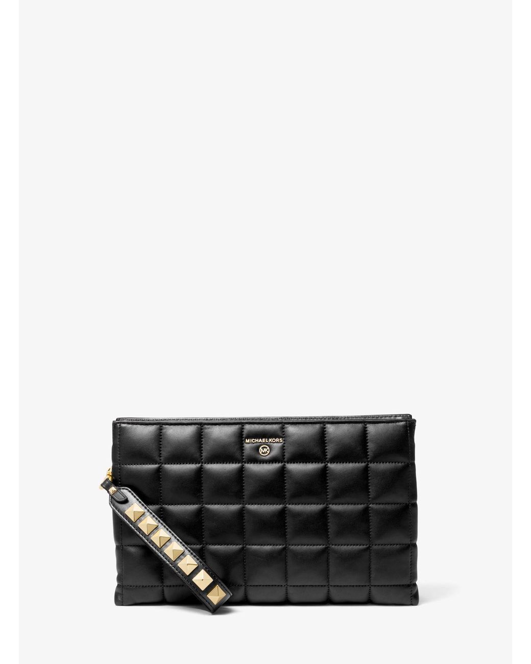 Michael Kors Extra-large Quilted Leather Wristlet in Black | Lyst