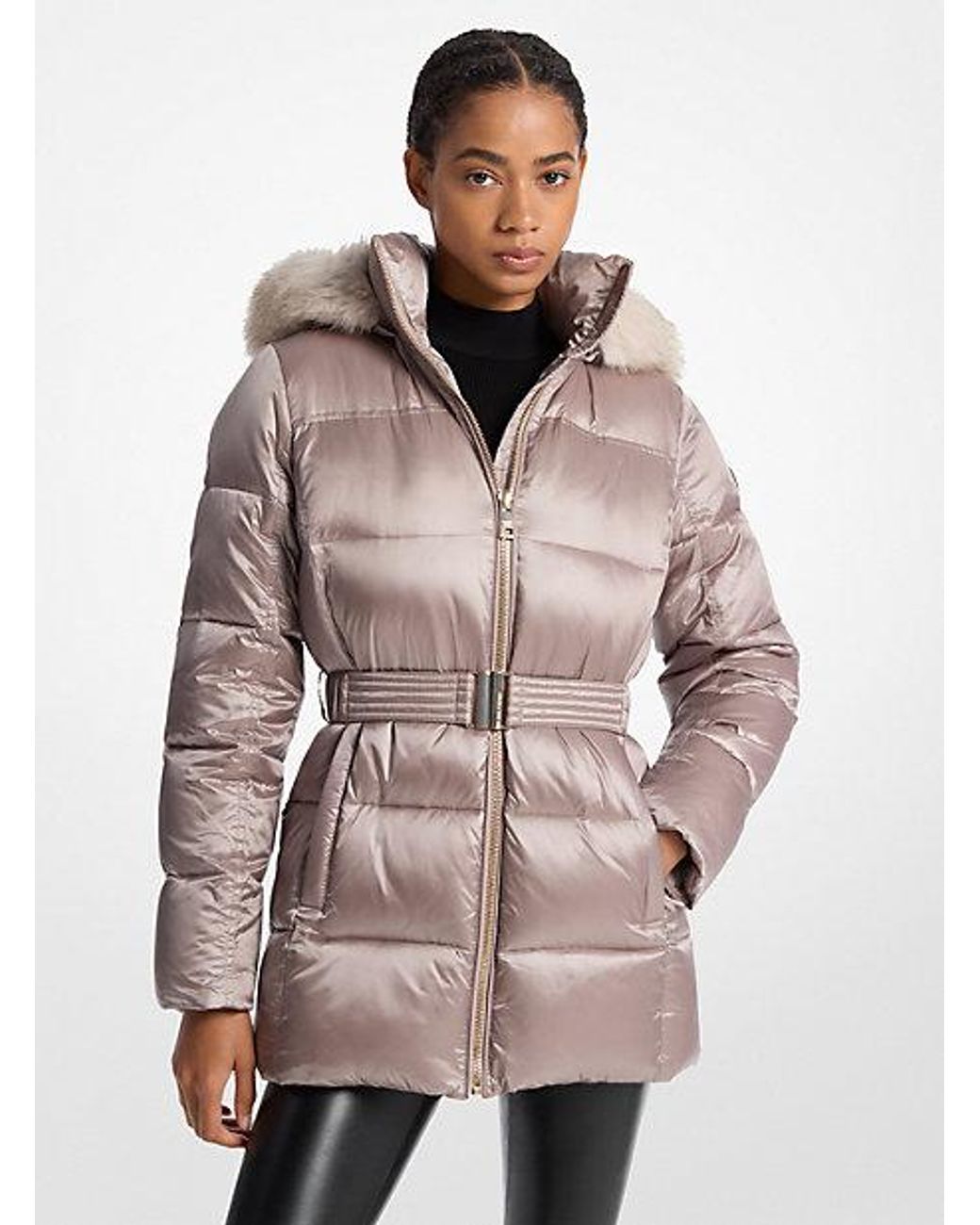 Michael kors jacket silver on sale