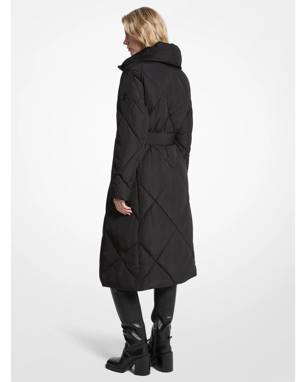MICHAEL Michael Kors Black Mk Diamond Quilted Puffer Coat