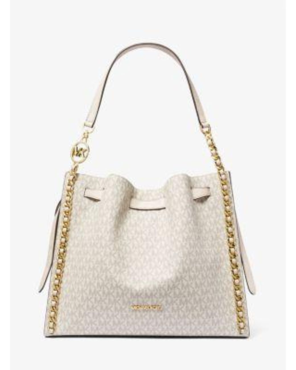 Interesting Info About Mina Large Signature Logo Chain Shoulder Bag