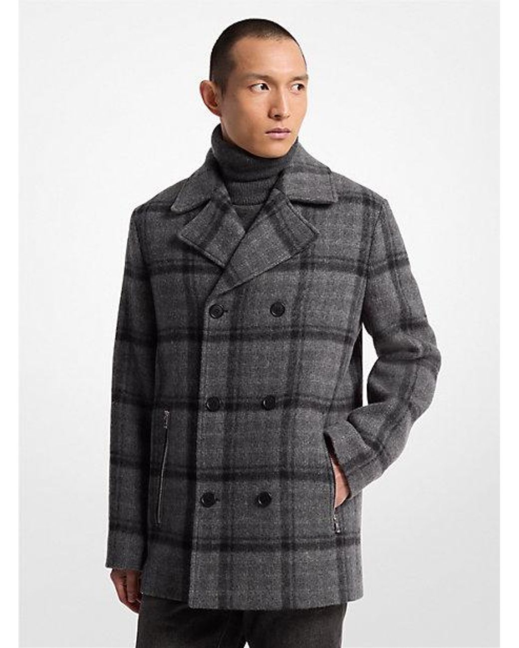 Michael kors grey peacoat hot sale