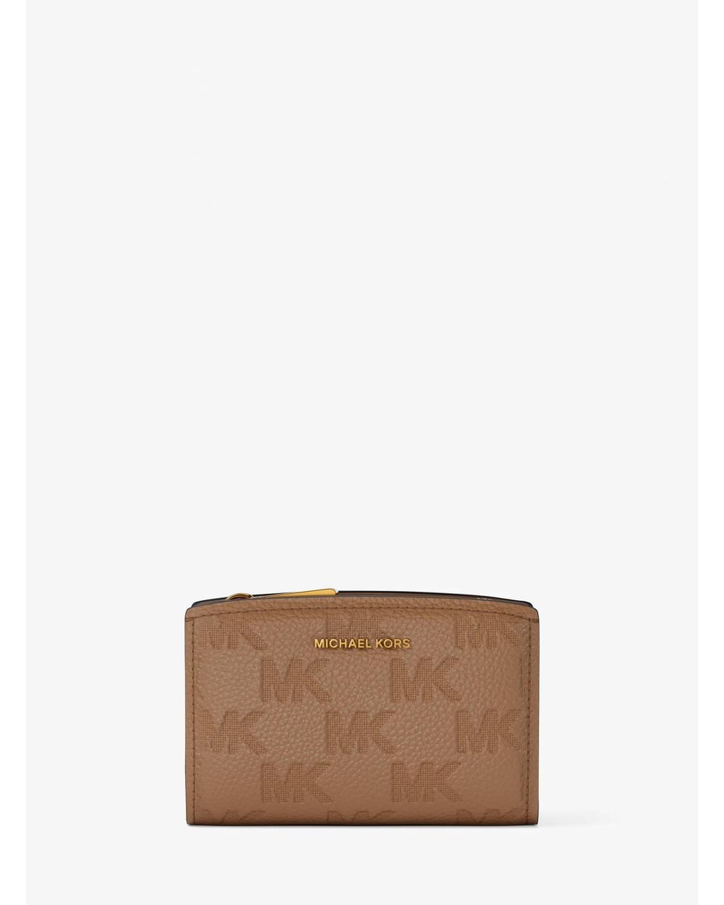 MICHAEL Michael Kors White Mk Bryant Medium Logo Embossed Leather Wallet