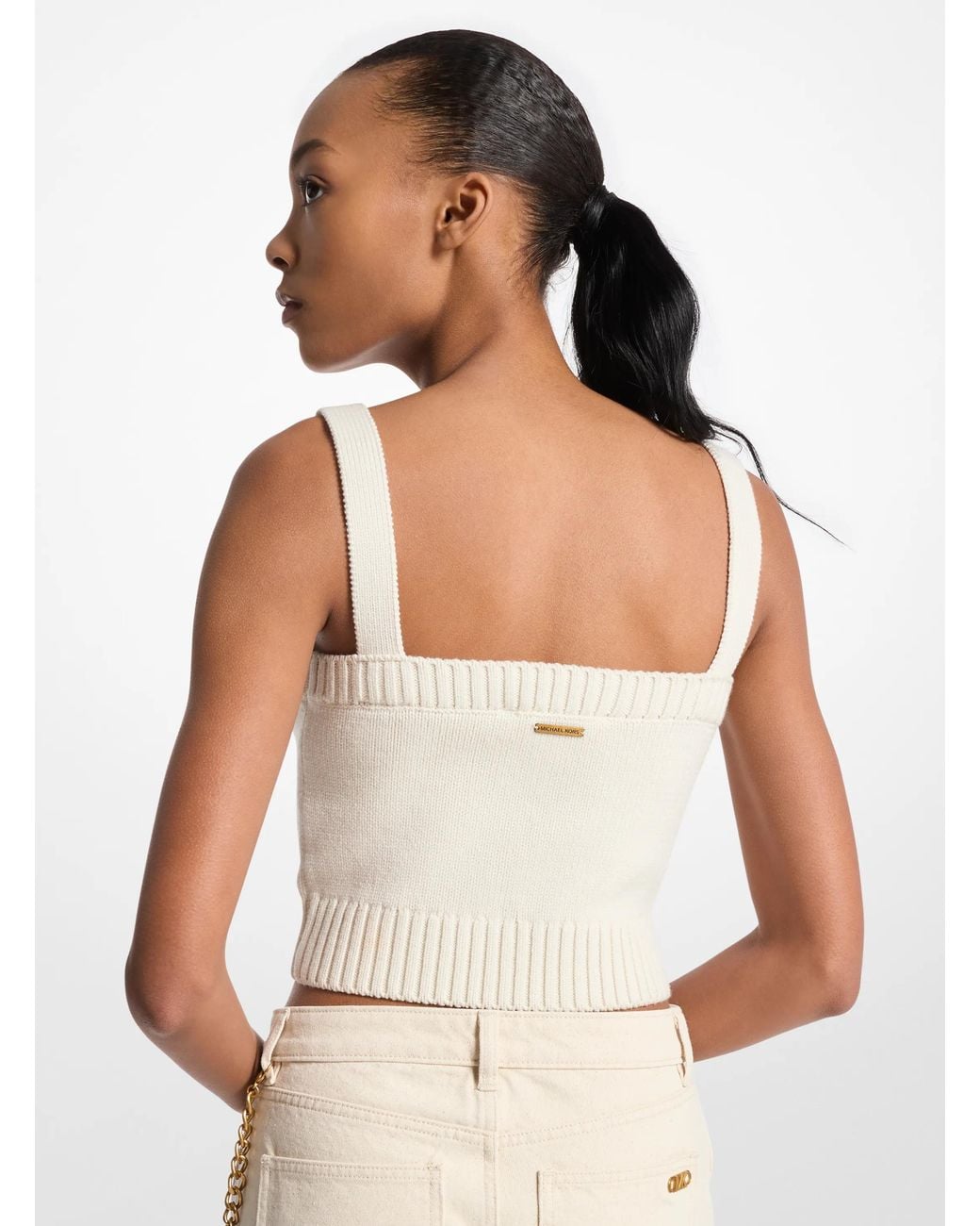 MICHAEL Michael Kors White Merino Cami