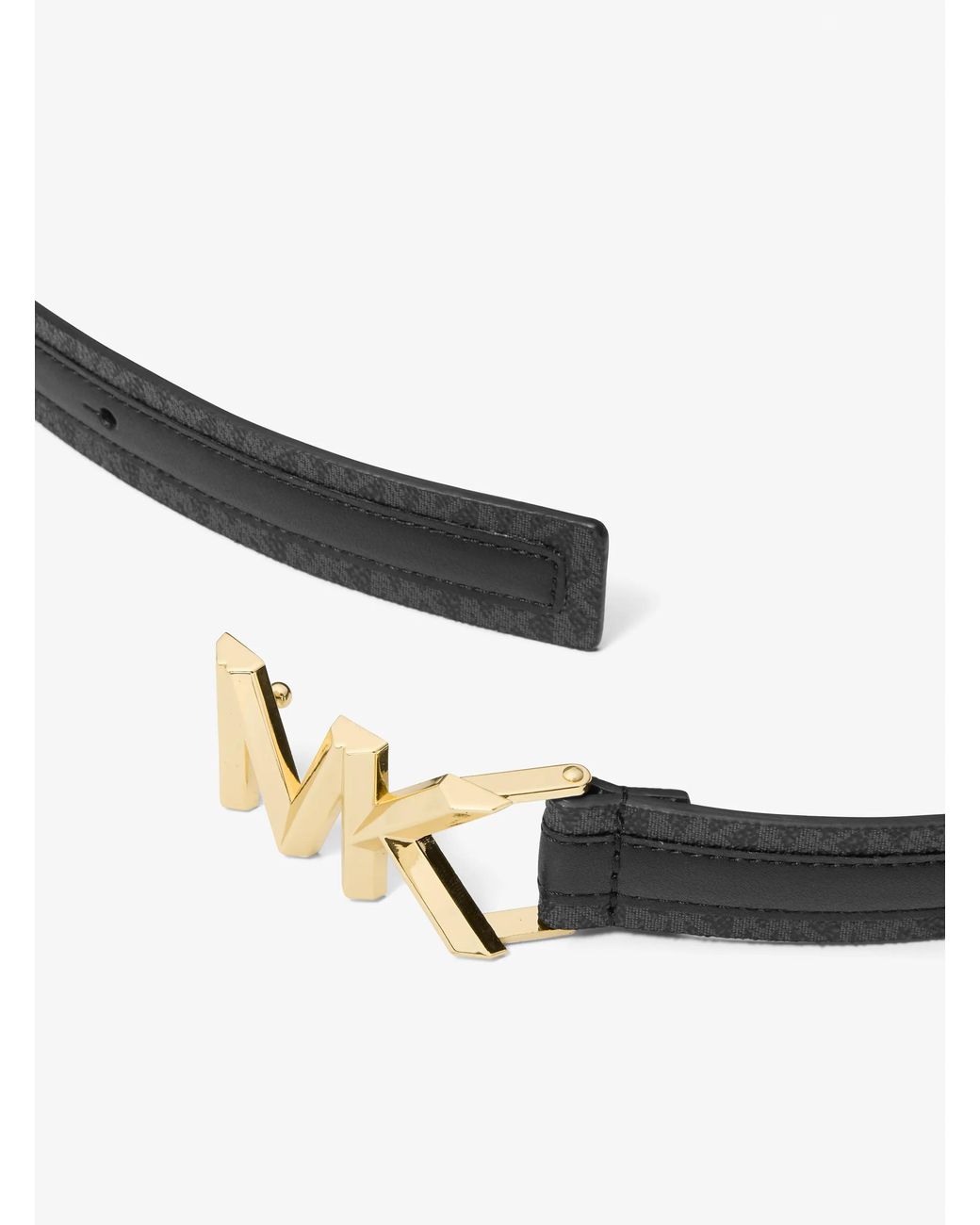 MICHAEL Michael Kors Blue Mk Signature Logo And Leather Belt