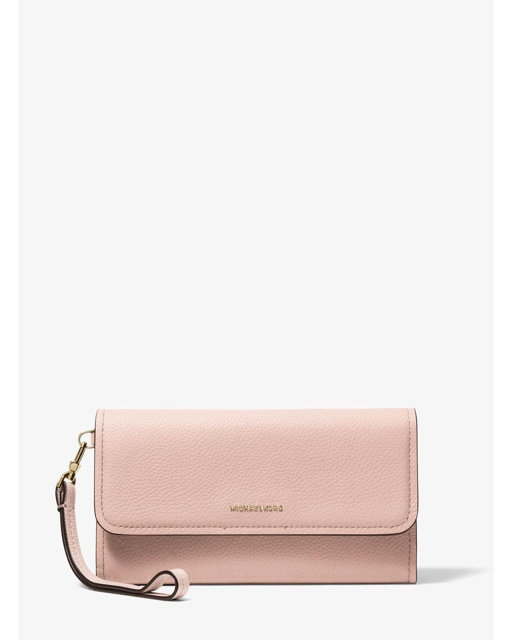 MICHAEL Michael Kors Pink Mk Jet Set Medium Pebbled Leather Smartphone Wristlet
