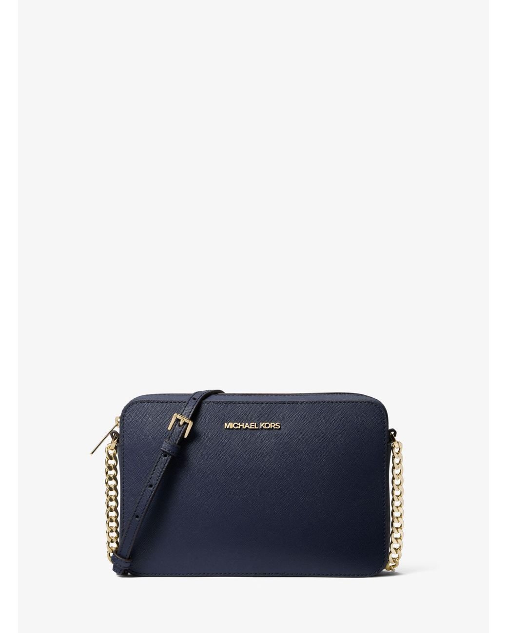 Michael Kors Jet Set Large Saffiano Leather Crossbody Bag in Blue Lyst