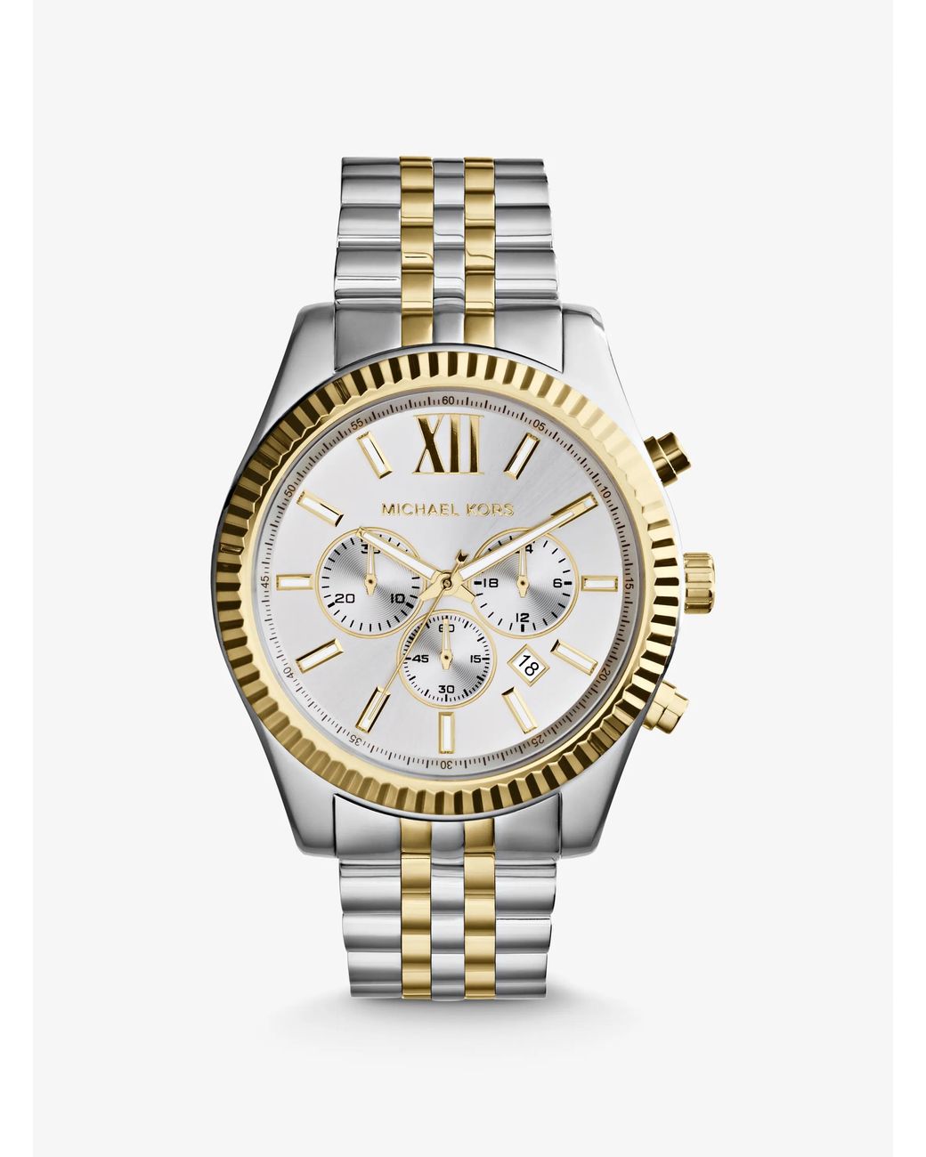 Michael Kors Metallic Lexington Chronograph Two-tone Stainless Steel Watch for men