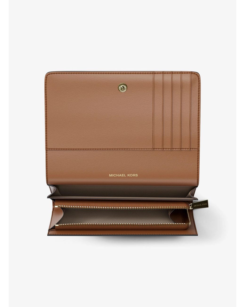 MICHAEL Michael Kors Brown Mk Jet Set Large Pebbled Leather Wallet