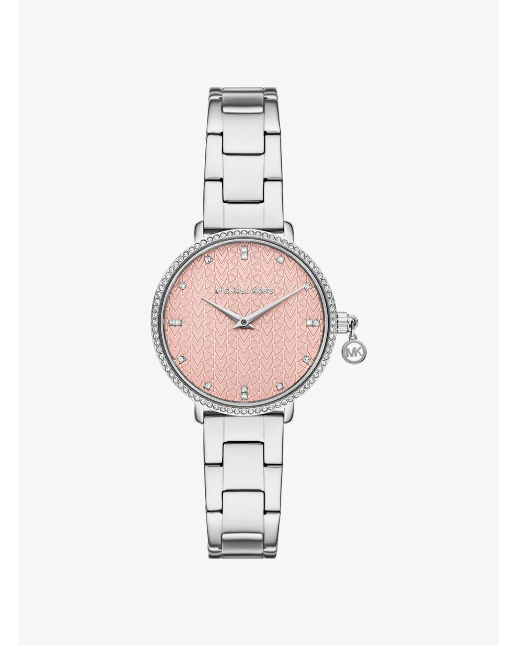 Michael Kors White Mk Mini Pyper Pavé-Tone Watch