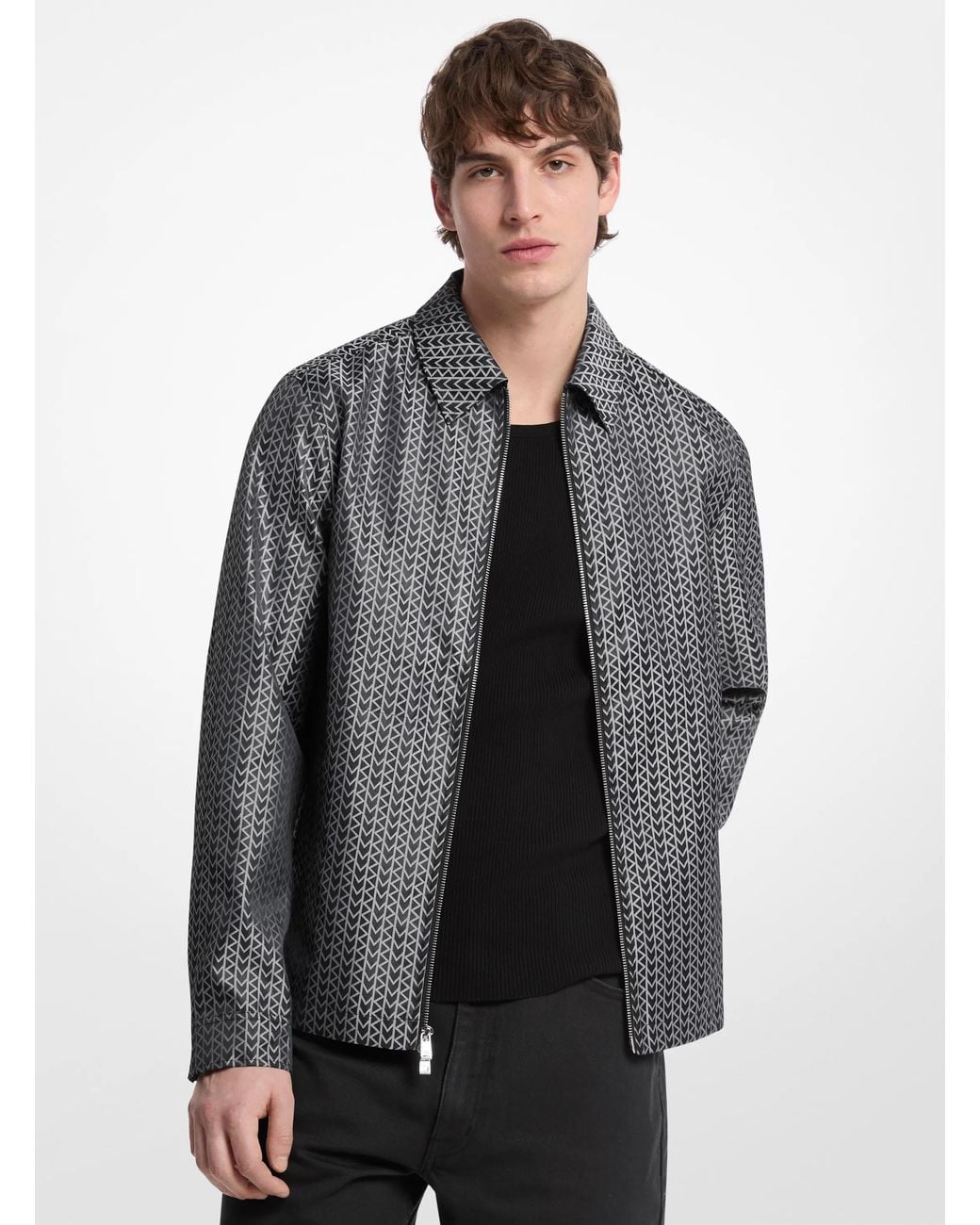 Michael Kors Gray Mk Mk2000 Logo Jacquard Jacket for men