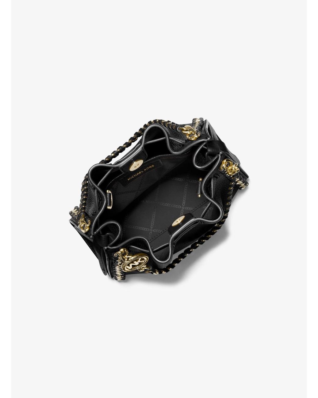 Michael Kors Mina Small Pebbled Leather Crossbody Bag in Black 