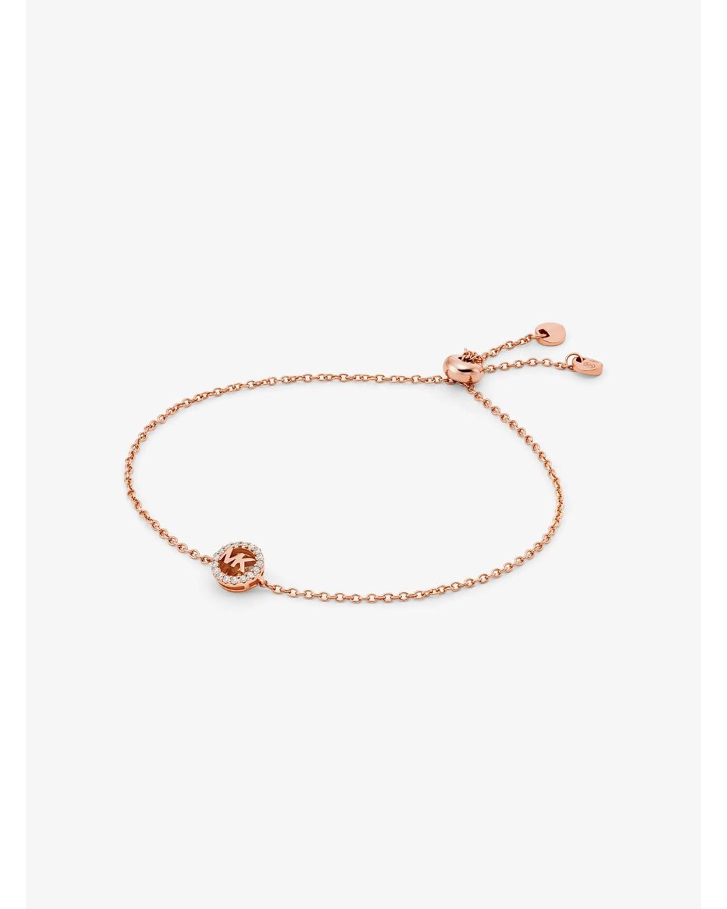 Michael Kors White Mk Fulton Precious Metal-Plated Sterling Slider Bracelet