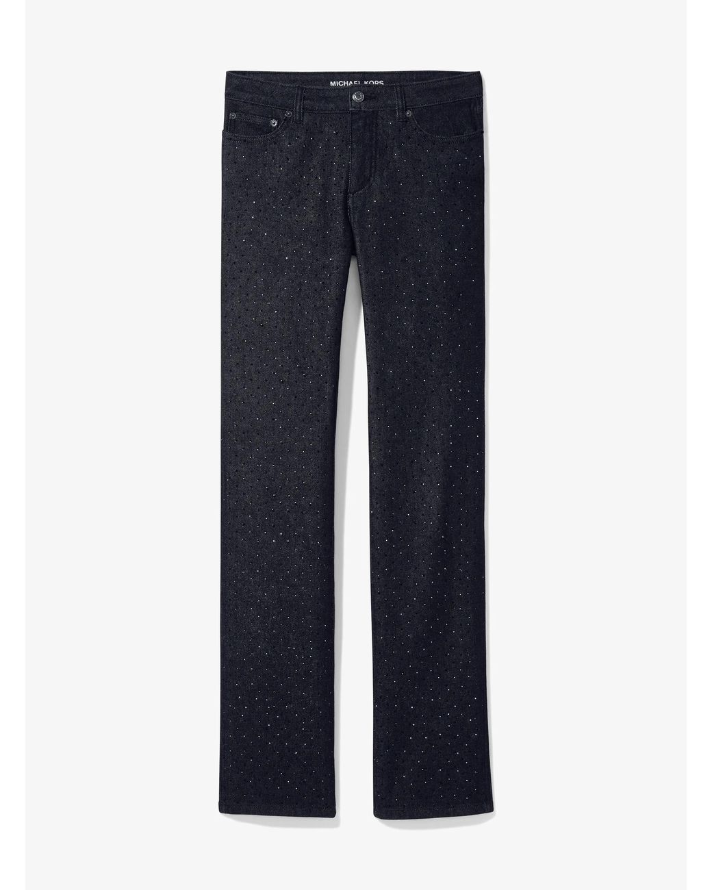 Michael Kors Blue Mk Studded Stretch Denim Cigarette Jeans