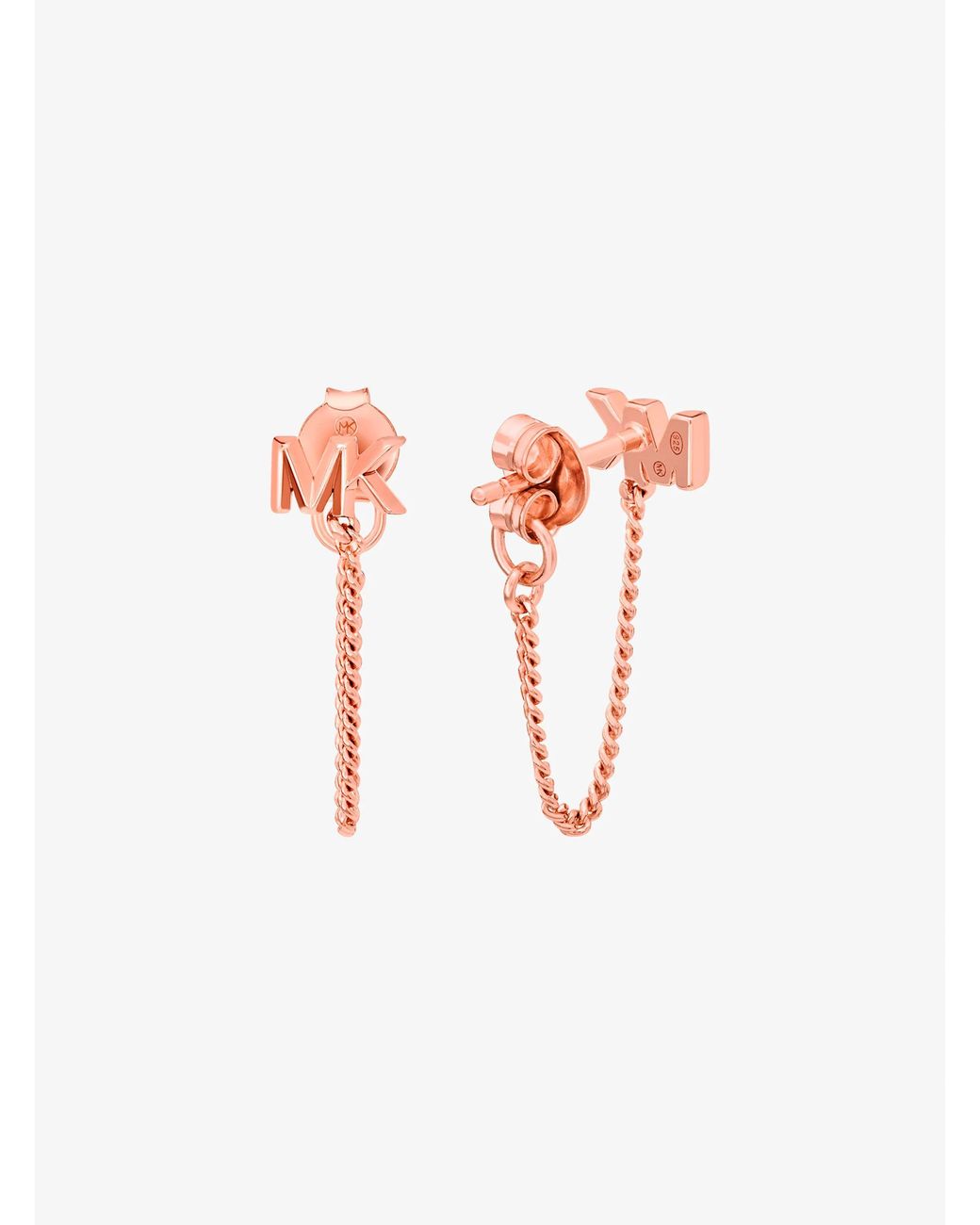 Michael Kors Multicolor Mk Precious Metal-Plated Sterling Logo Chain Earrings